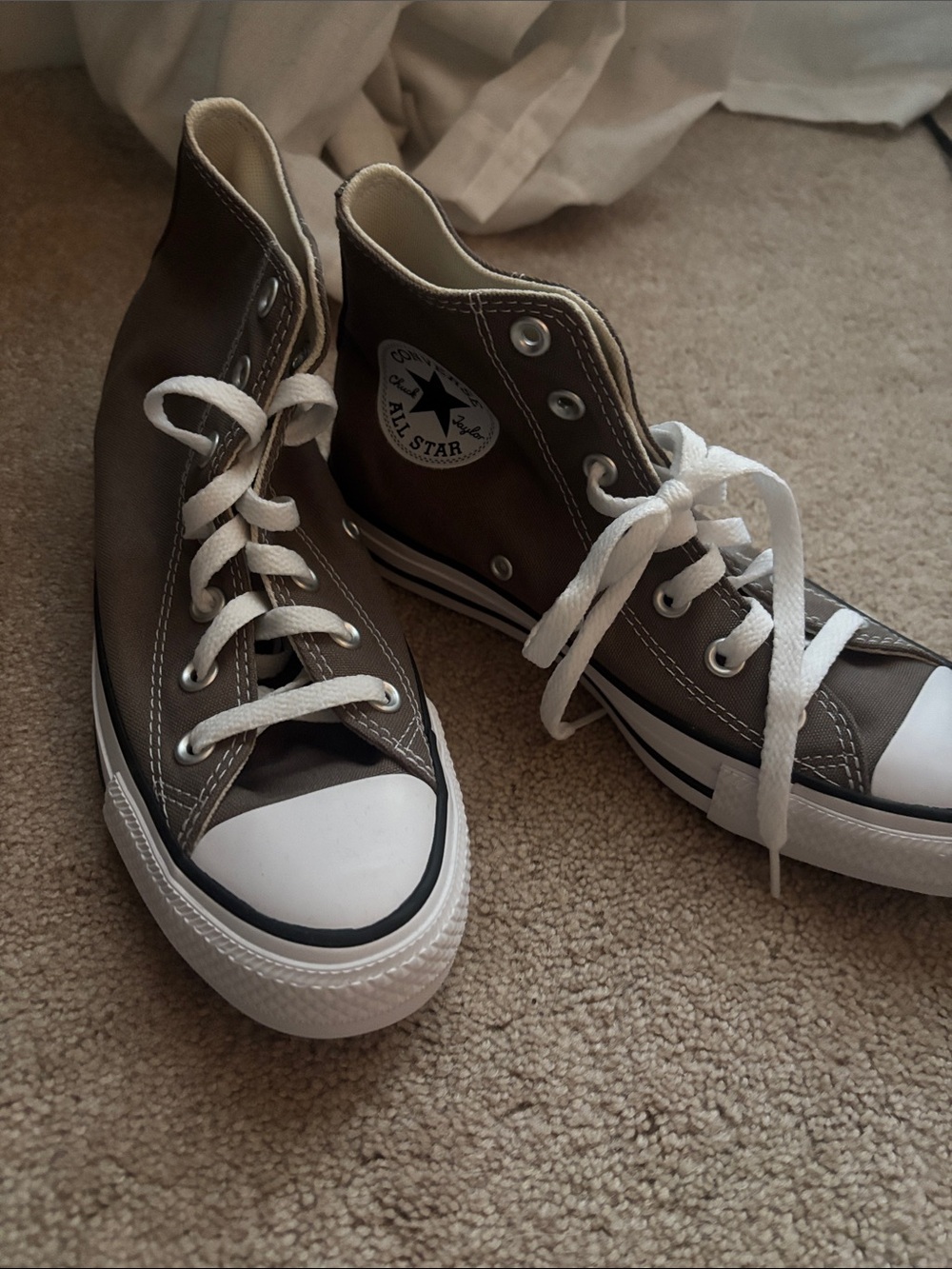 Converse High Top Sneakers - Tan/Brown with White Accents